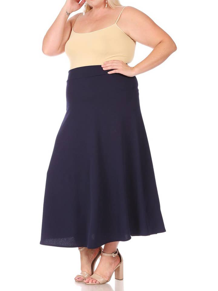 MOA COLLECTION – Saia - Mulher por atacado – Saia Longa Plus Size Flare Linha A para Mulher13