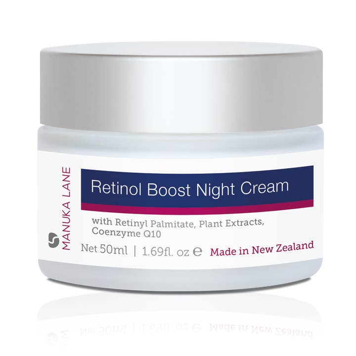 Retinol Boost Nachtcrème met Retinylpalmitaat, Plantenextracten & Co-enzym Q10 (50ml) voor wholesale door Manuka Lane