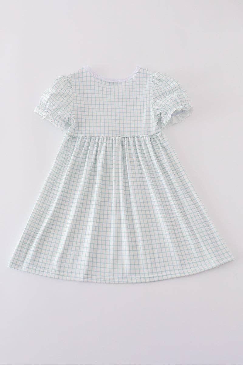 Aspen Rain Boutique – wholesale Klänning – Barn – Blå han är uppstånden broderad klänning4