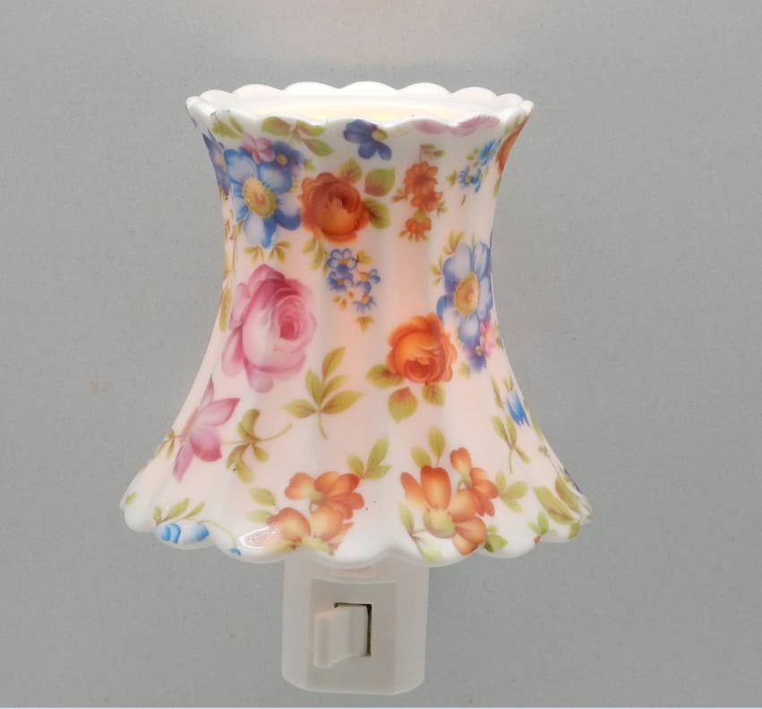 Green Pastures Wholesale - Wholesale Night Light - Night Lights - Multicolored Floral Porcelain