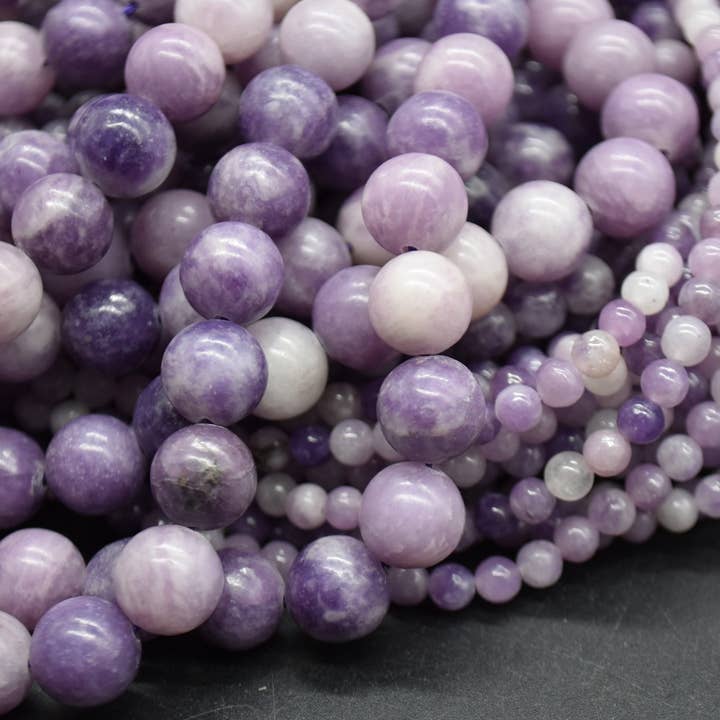 Oriental Direct Craft Supplies - Wholesale Beads - Lepidolite Semi-Precious Gemstone Round Beads 14'' Strand2