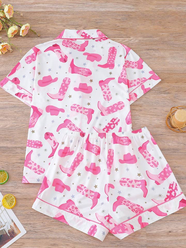 Rosa Clothing - Wholesale Lounge Set - Women's - Cactus & Boots Cowgirl Pajama Set