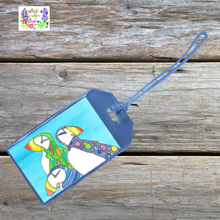 Luggage Tags, Puffin for wholesale by Natasha Zahn Studio