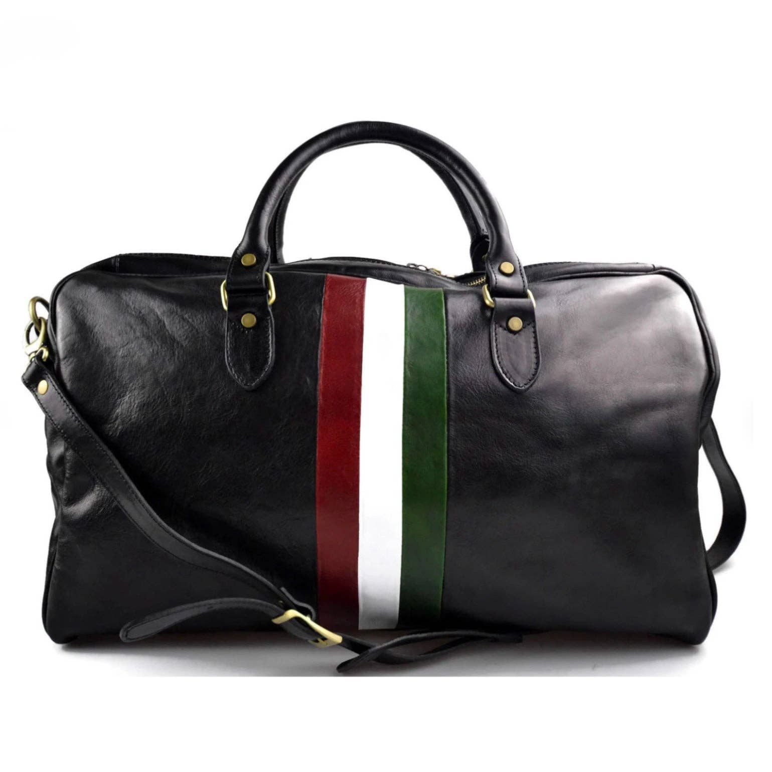 MODARNO - Wholesale Weekender Bag - Unisex - Modarno leather travel bag for men and women travel bag Italian flag sports bag genuine leather travel bag Made in Italy6