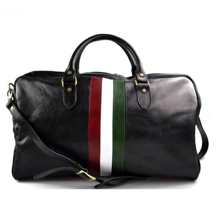 MODARNO - Wholesale Weekender Bag - Unisex - Modarno leather travel bag for men and women travel bag Italian flag sports bag genuine leather travel bag Made in Italy6