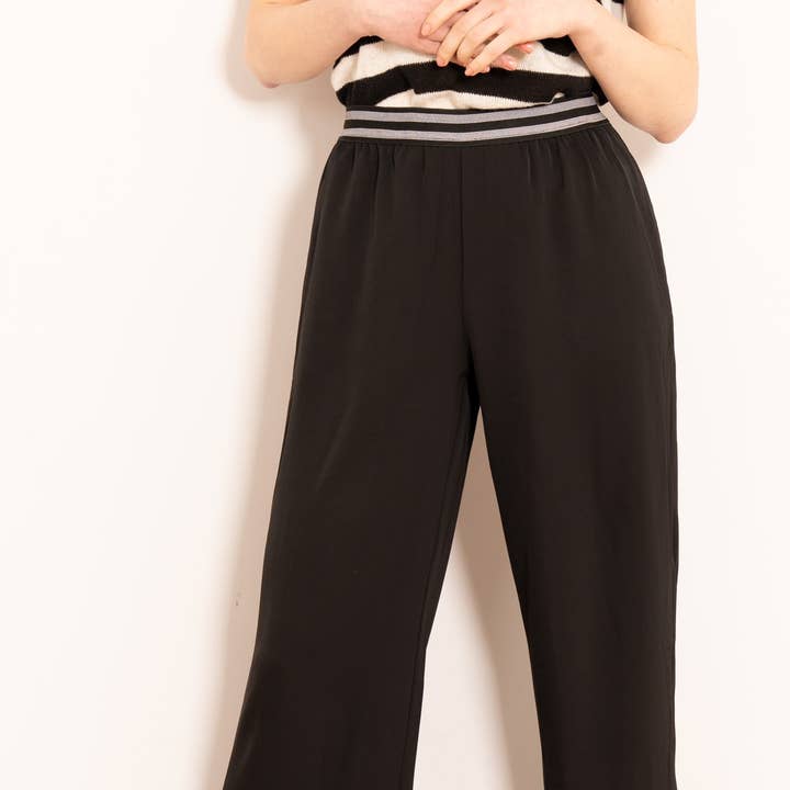 Amber Wide Leg Trousers - Black for wholesale by Sarta