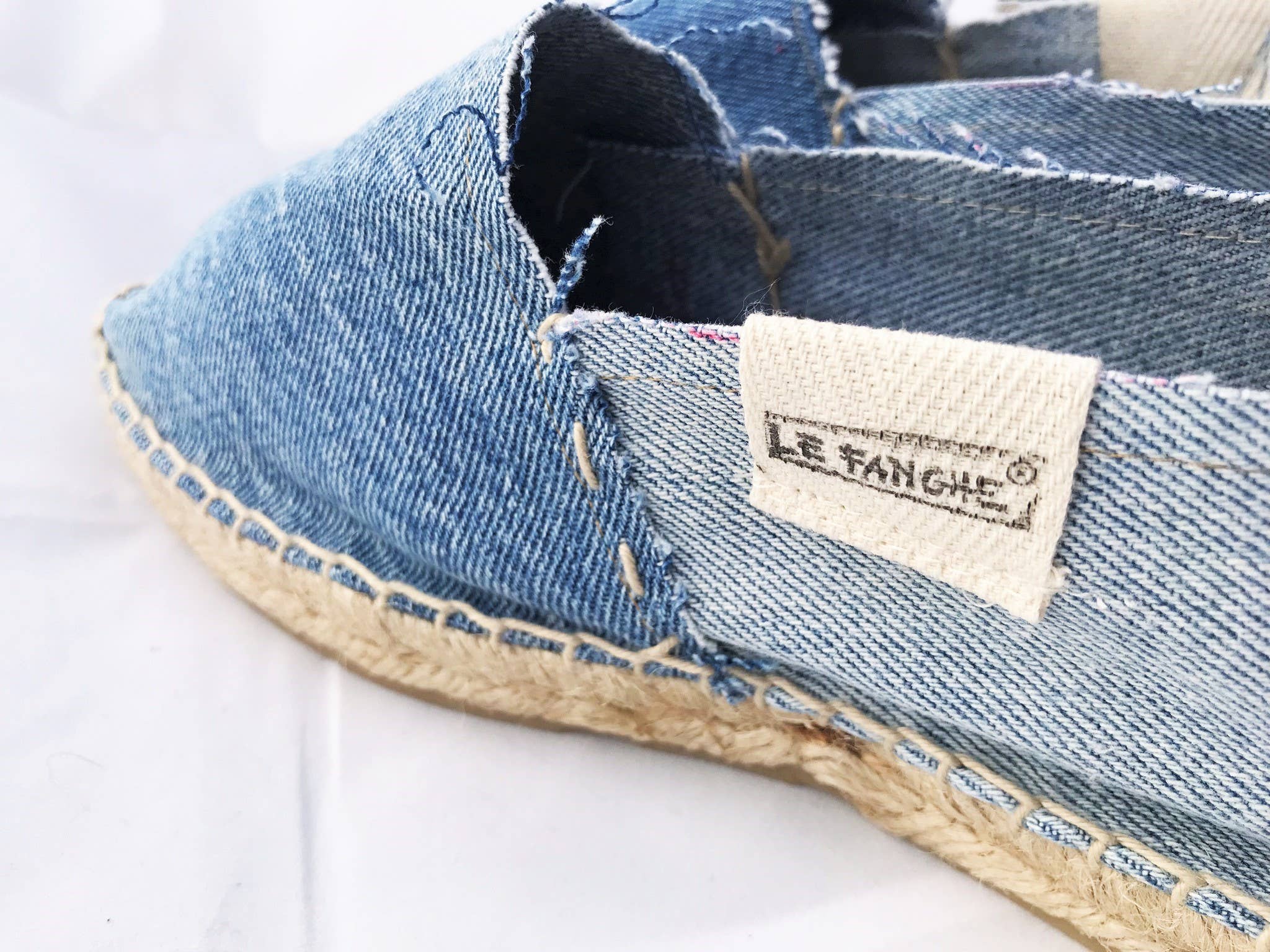 Le Fanghe - Wholesale Flats - Women's - RIVETED - handmade unisex espadrilles in vintage Levi's7