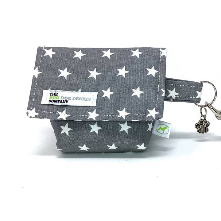 Grey Star Dog Treat And Waste Bag Pouch Carrier for wholesale by EcoDogDesigns
