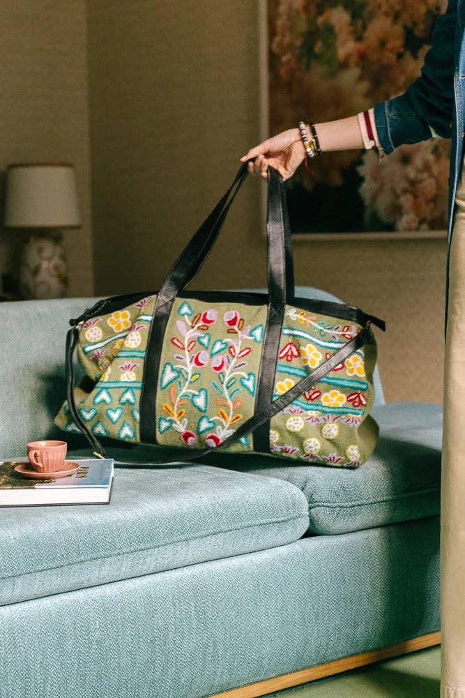 Noonday - Wholesale Weekender Bag - Women's - Hand-Embroidered "Flourish Weekender" Duffel Bag5