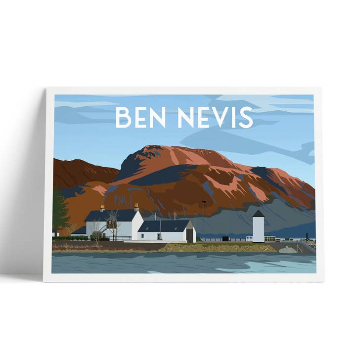 Ben Nevis Print - Corpach - Fort William - Travel Poster for wholesale by Printagonist