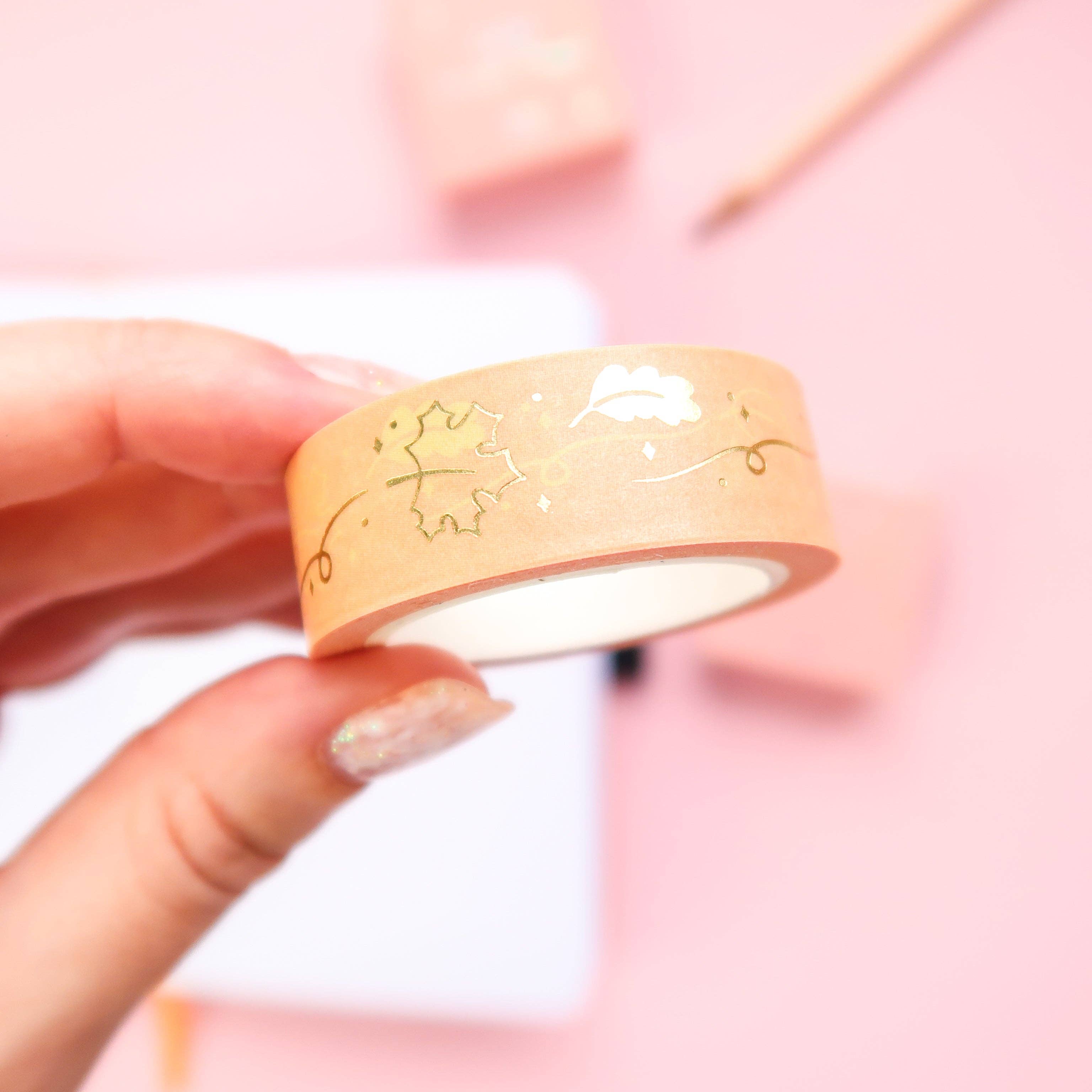 Lula Rocks - Wholesale Washi Tape - Fall Leaves Gold Foil Washi Tape3