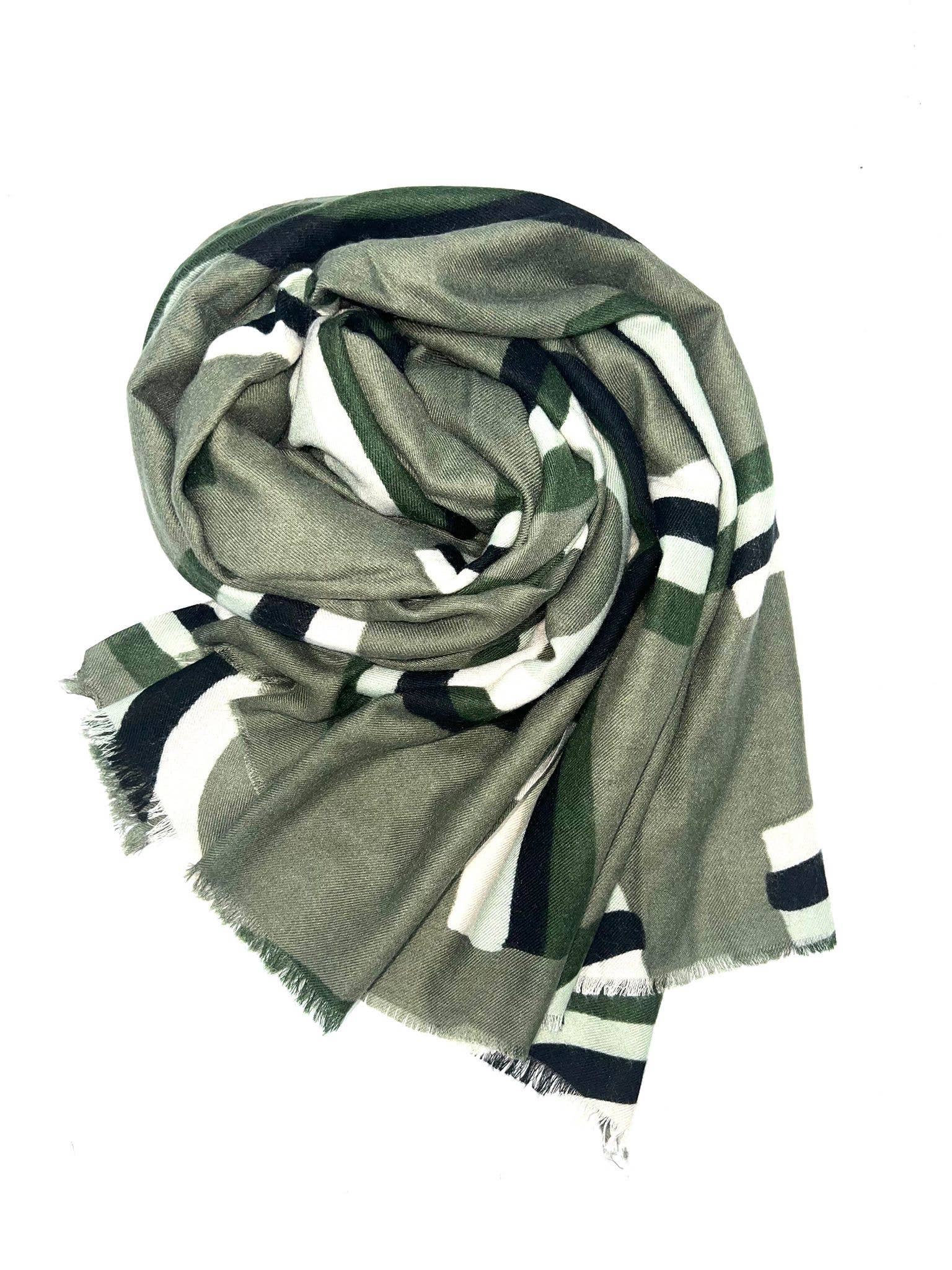 LINETA - Wholesale Scarf - Women's - LL-13 Thick scarf with geometric pattern9