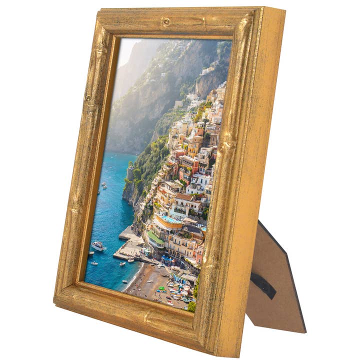 Americanflat Gold Bamboo Frame with Faux Bamboo Design for wholesale on Faire7