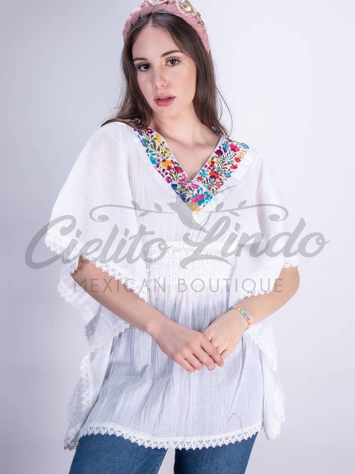 Mariposa Blouse White for wholesale by Cielito Lindo