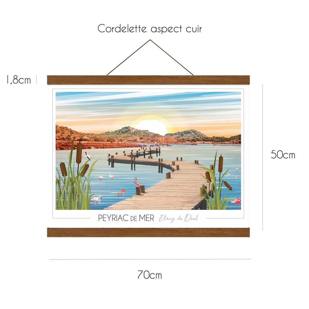 Foliove - Vendita all'ingrosso Mensole portafoto - Supporto magnetico per poster in legno di teak, 70 cm1