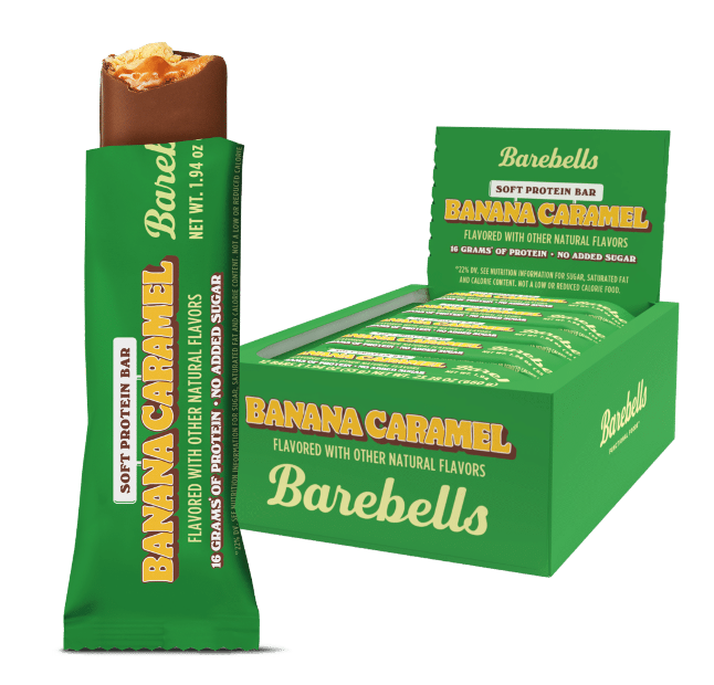 NuEats - Wholesale Snack Bar - Barebells, Soft Protein Bar, BANANA CARAMEL, 12/55g0