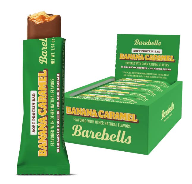 NuEats - Wholesale Snack Bar - Barebells, Soft Protein Bar, BANANA CARAMEL, 12/55g