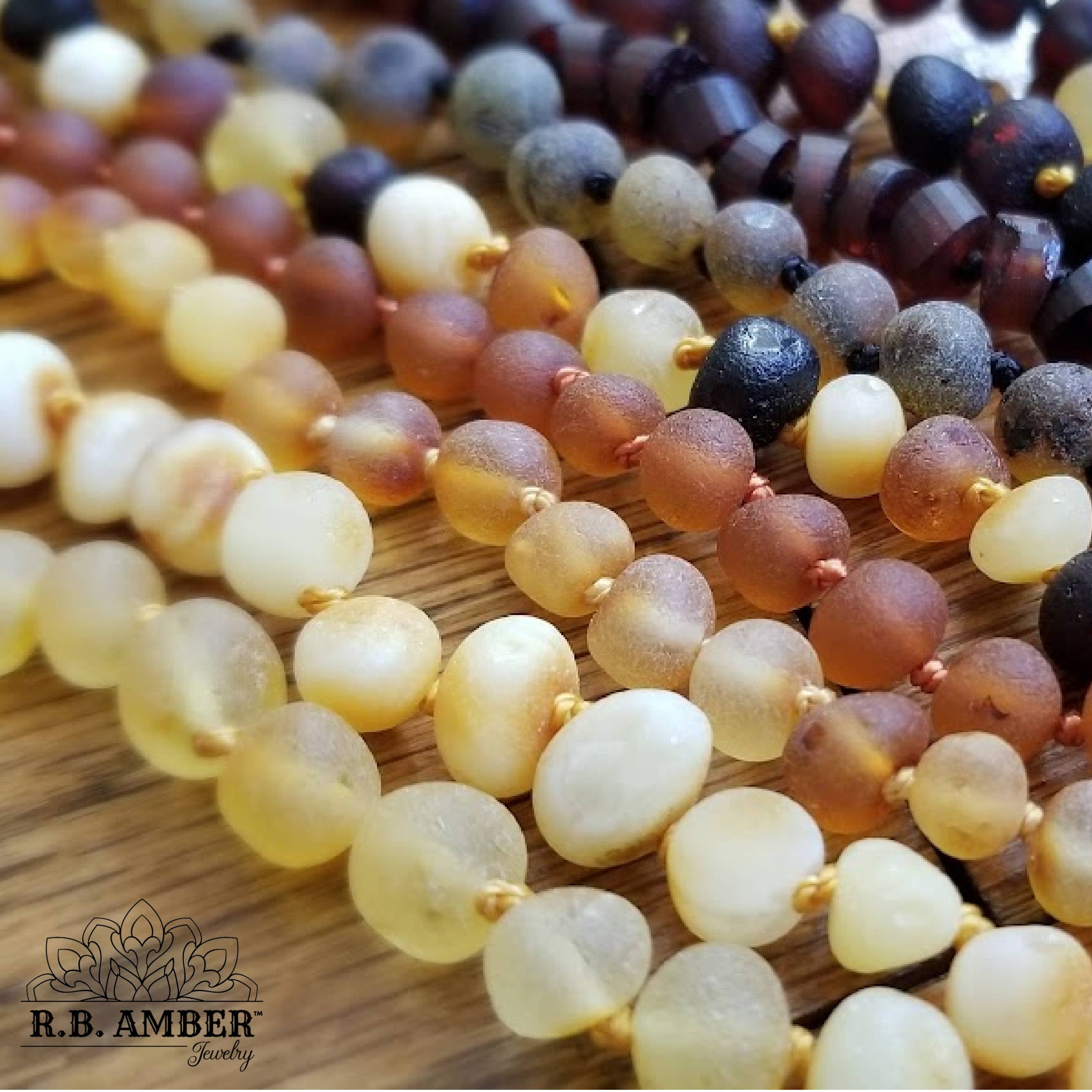R.B. Amber Jewelry - Wholesale Beaded/Pearl Necklace - Raw Honey Baltic Amber Necklace6