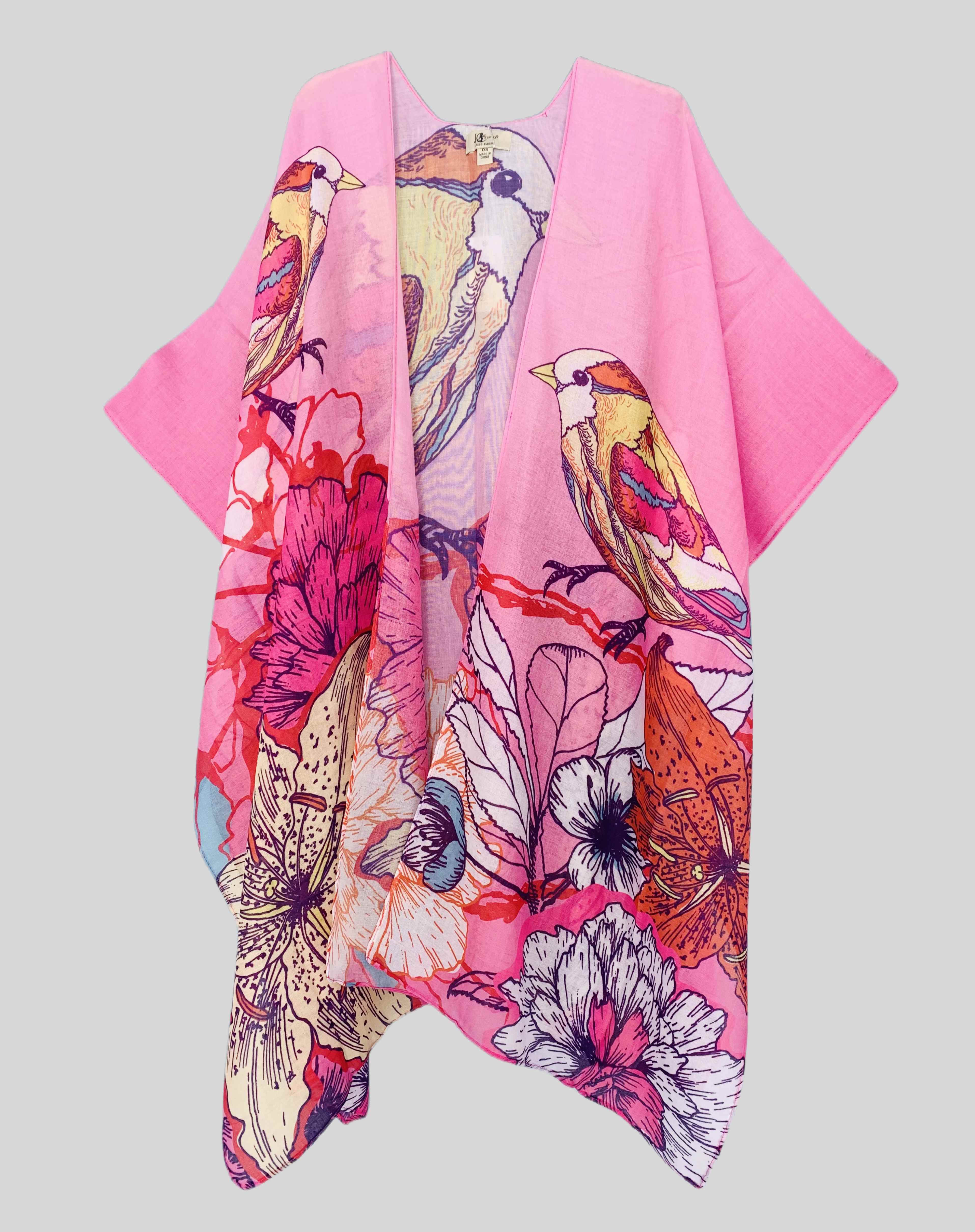 Wholesale 3 Colors--JC062827 Bird Floral Kimono for your