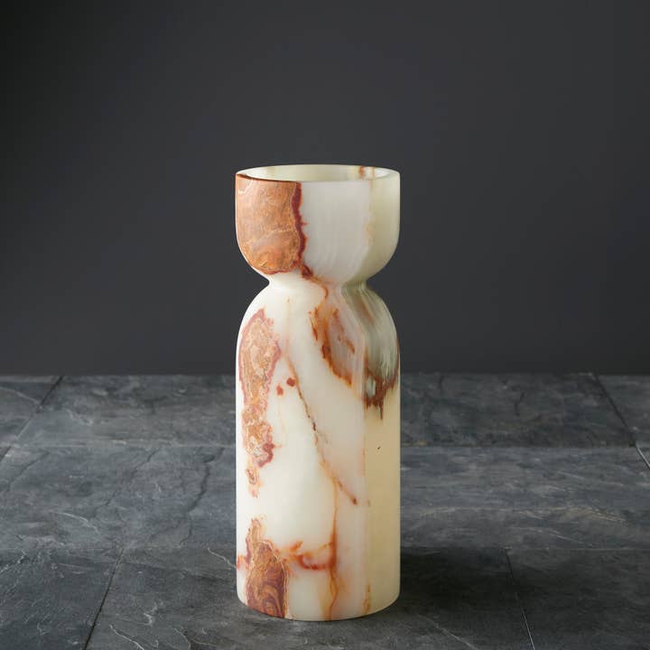 Marble Crafter - Wholesale Kaarsenhouder - Orion-collectie 30 cm lichtgroene onyx met gepolijste afwerking1