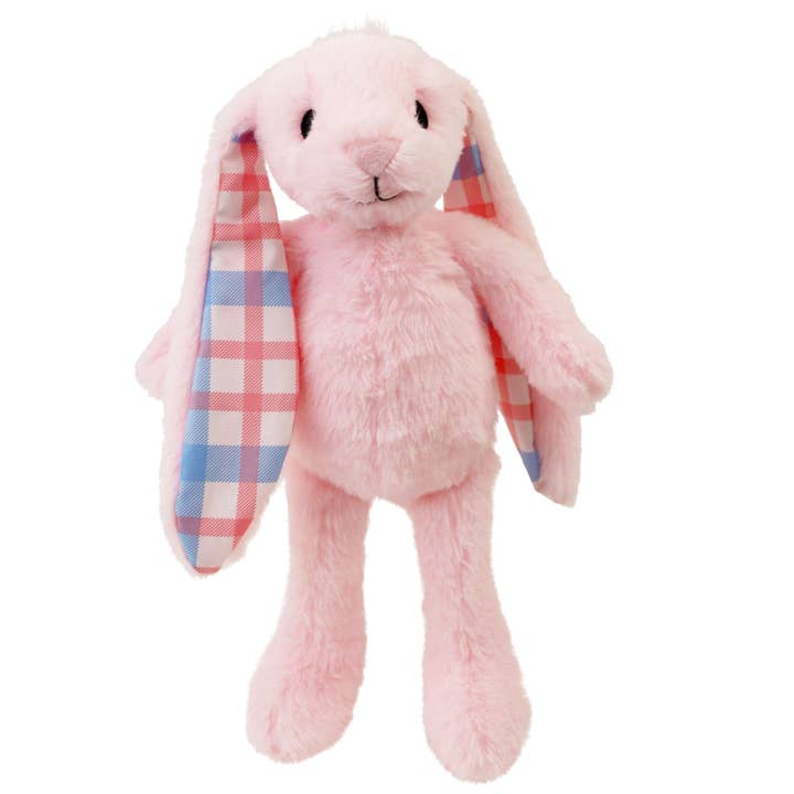 OrangeOnions - Wholesale Stuffed/Plush Toy - Kids & Baby - Pink Plaid-Eared Bunny Easter Plush 14" Easter Soft Toy1