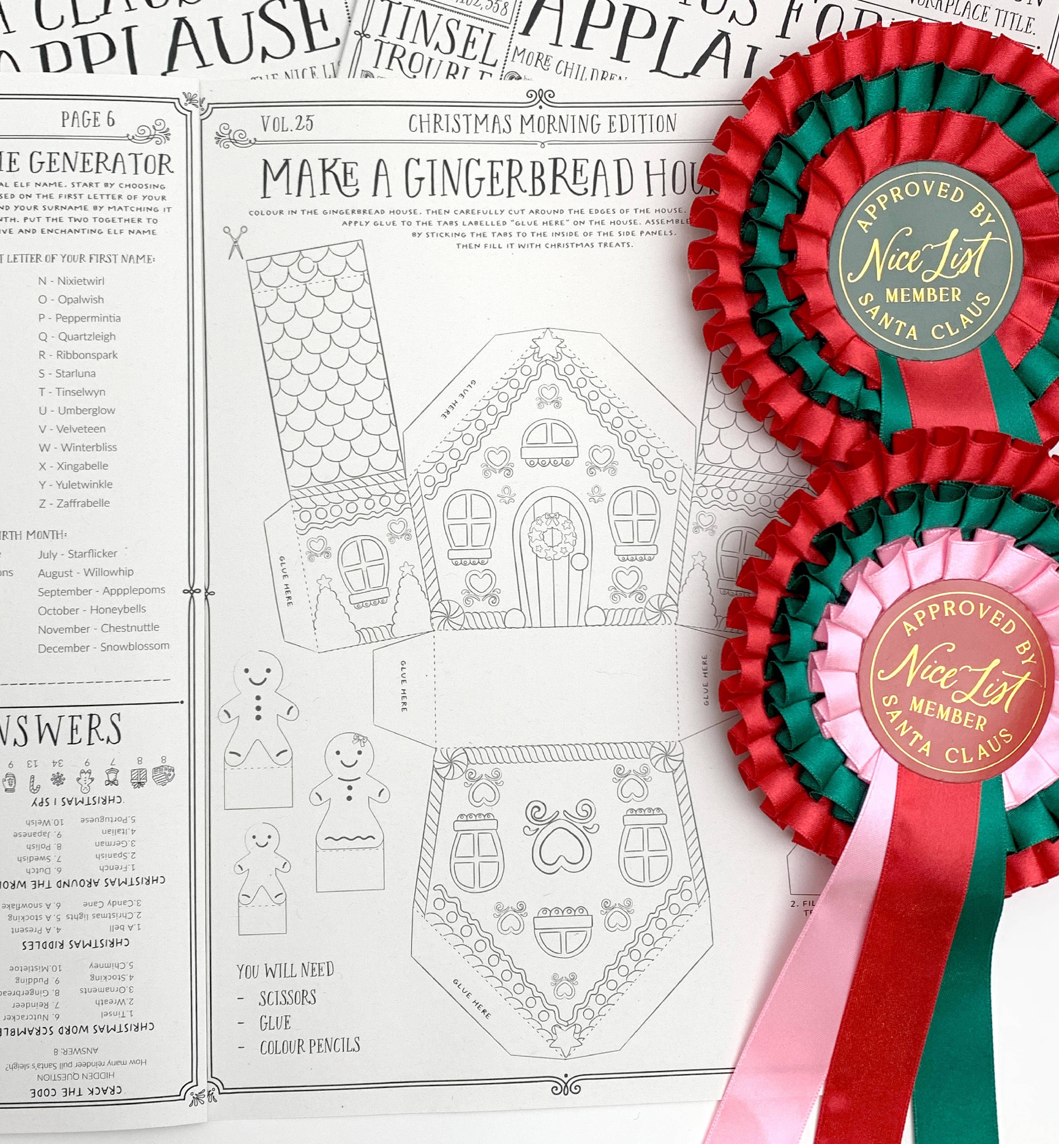 Black Bow Studio - Wholesale Coloring & Activity Book - Kids & Baby - Christmas Newspaper Activity Booklet - Set of 2 Booklets3