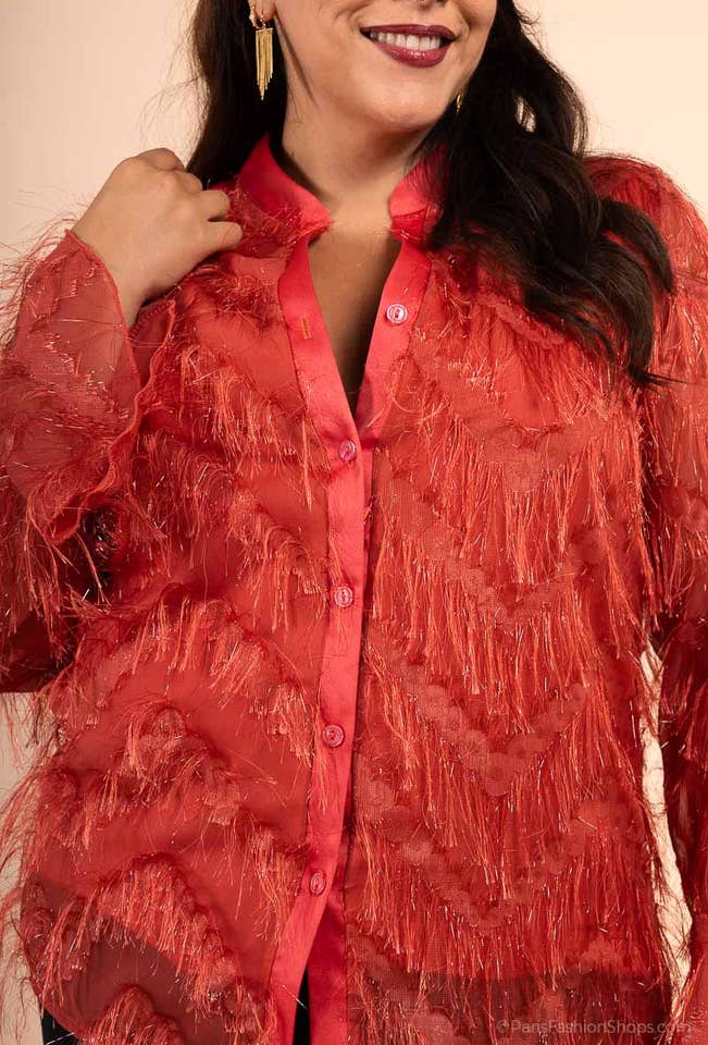 You Udress - Wholesale Button Down Shirt - Women's - Pagode Long Sleeve Blouse: Elegance and Refinement9