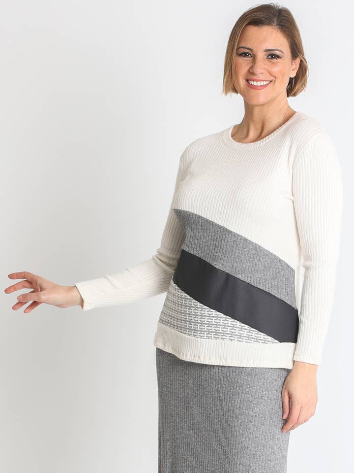 372078L RIBBED KNIT JERSEY WITH CUTS for wholesale by LOURDES CASTILLO