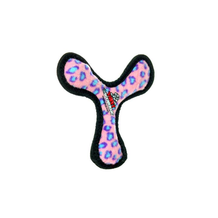 Tuffy Dog Toys - VIP Products – Engroshandel Pibelegetøj - Hund – Tuffy Jr Boomerang - Pink Leopard, holdbar, knirkende hundelegetøj1