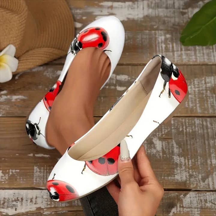 Omine Women's Wide Width Flat Shoes, Comfortable Casual Round Toe Classy Design Ballet Flats. for wholesale by OMINE