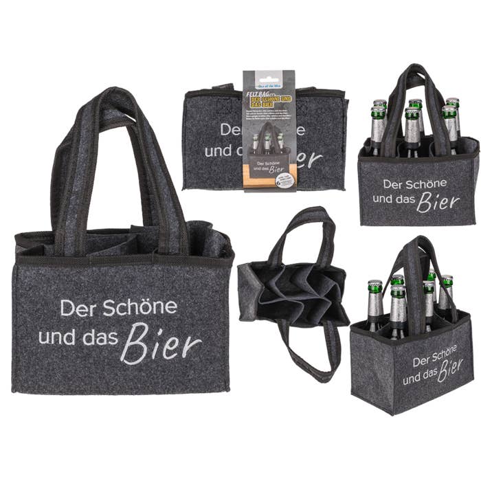 Filt flaske taske med 6 rum, for engroshandel hos Out of the blue KG