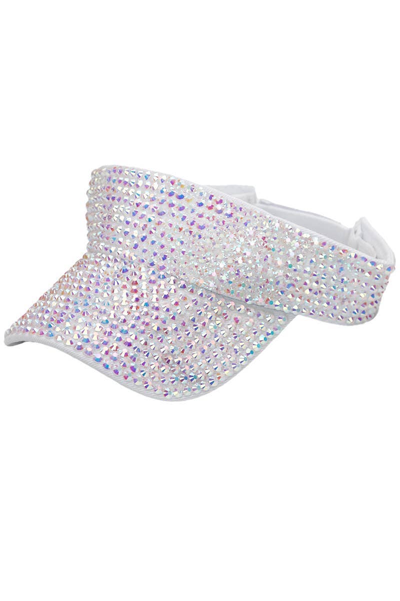 Cap Zone - Wholesale Visor - Women's - Full Bling Rhinestone Acrylic Velcro Visor18
