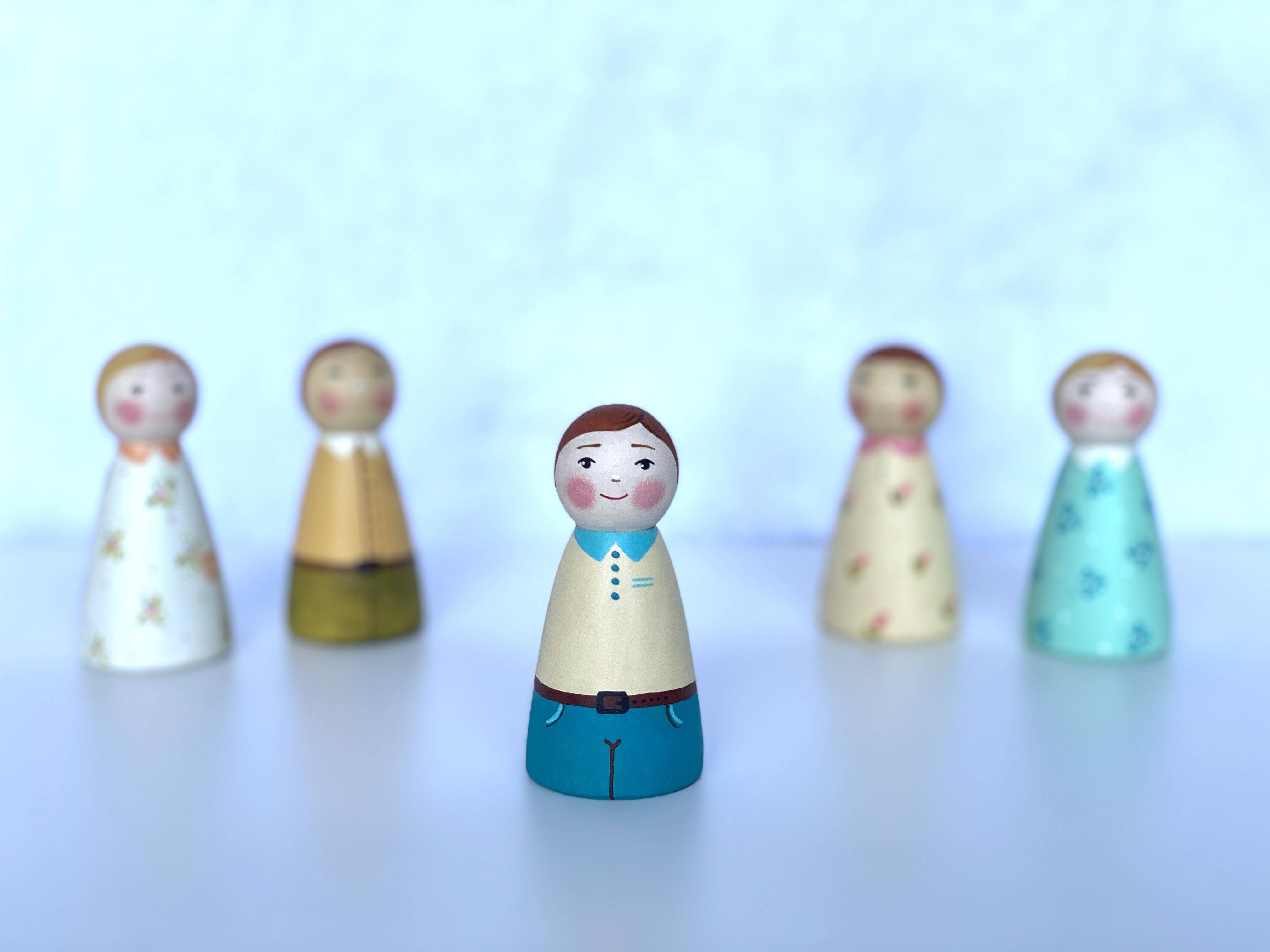 PoppyBabyCo - Wholesale Wood Toy - Kids - Wooden Peg Dolls Boy/Girl1