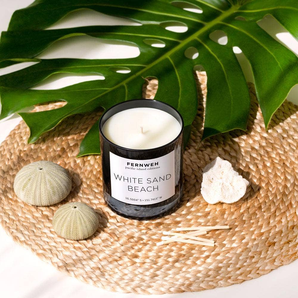 Fernweh Editions - Wholesale Jar/Filled Candle - White Sand Beach Scented Soy Luxury Candle - 11oz Glass2