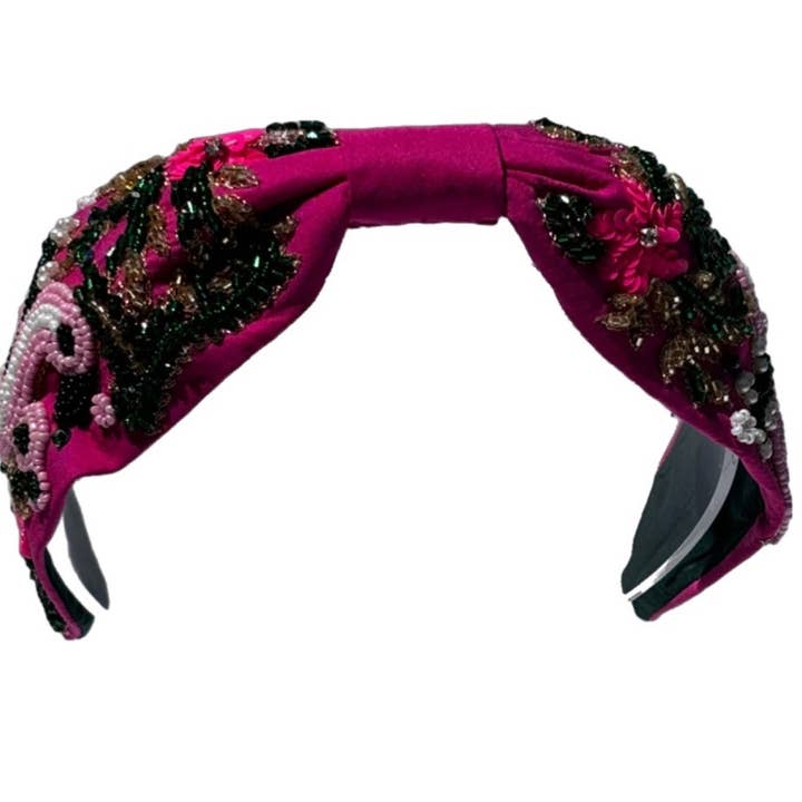 The Tropical Pink Flamingo 🦩 Beaded Headband for wholesale by Brooke Shade