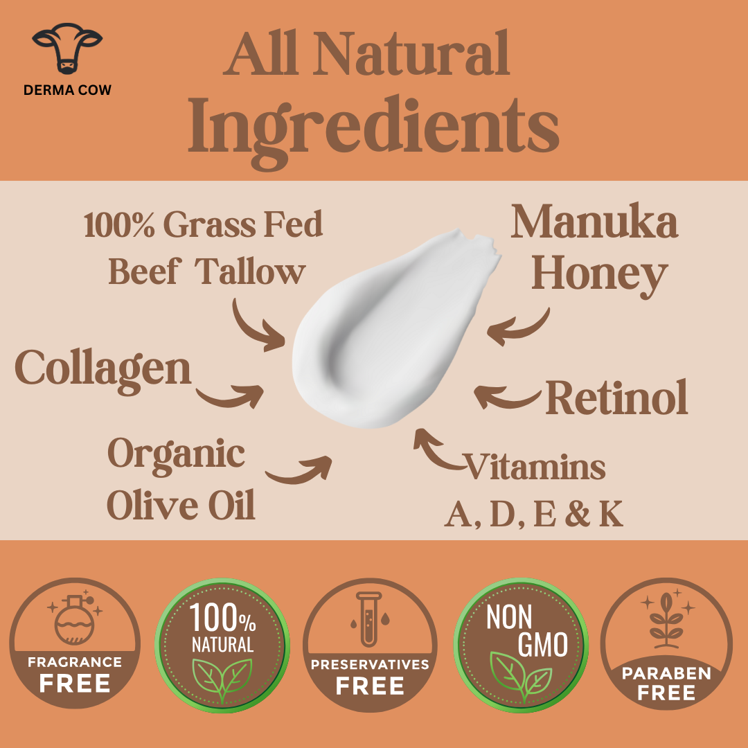 Derma Cow – Hidratante facial por atacado – Banha batida com mel de Manuka, colágeno e retinol, 120 ml1