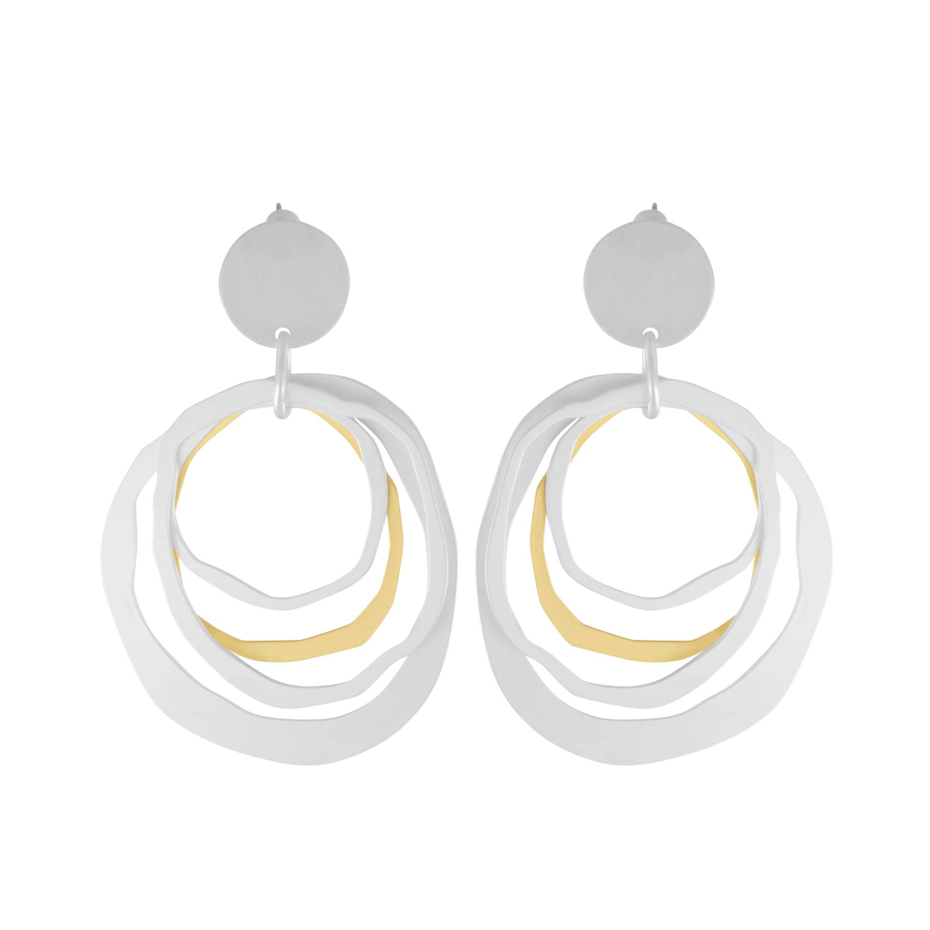 Dansk Copenhagen - Wholesale Dangle Earrings - Elysian IN:STORE 2 Tone Statement Earring Silver Plating