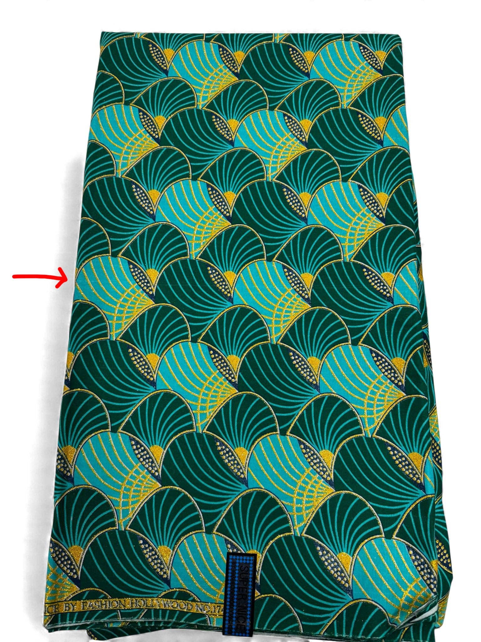 AfricanFabs - Wholesale Fabric - 6 Yards - African print fabric - Exclusive Embellished Glitter effects 100% cotton - GL-4014 Green Gold (Important: please read)1