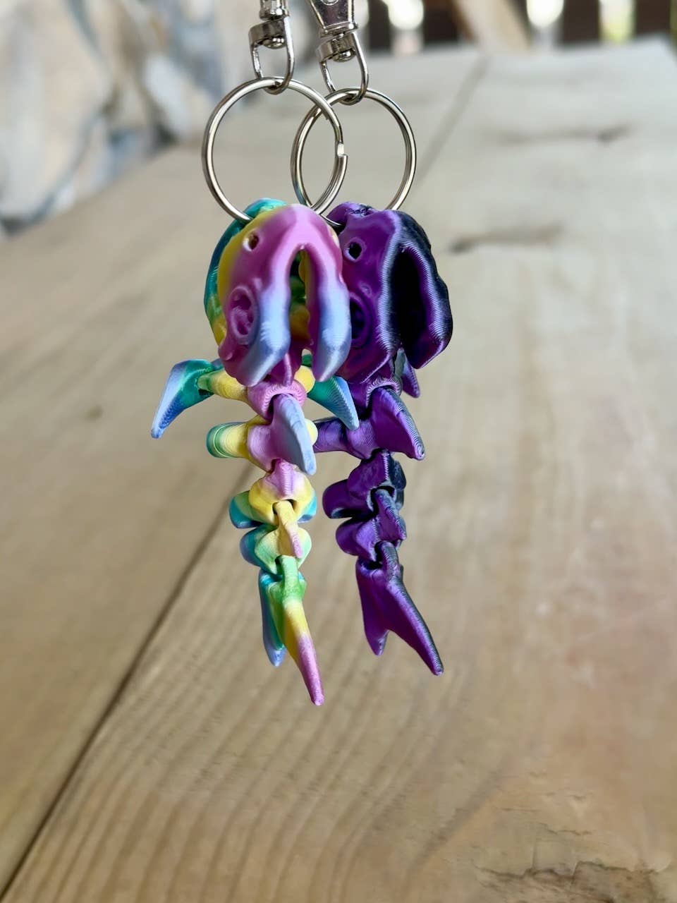 LNZ Custom Design - Vendita all'ingrosso Portachiavi - Unisex - Portachiavi Squalo Scheletro Flessibile - Stampato in 3D6