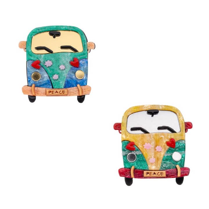 Kombi-Bus Broschen (Set) für den Großhandel von Blue Scarab