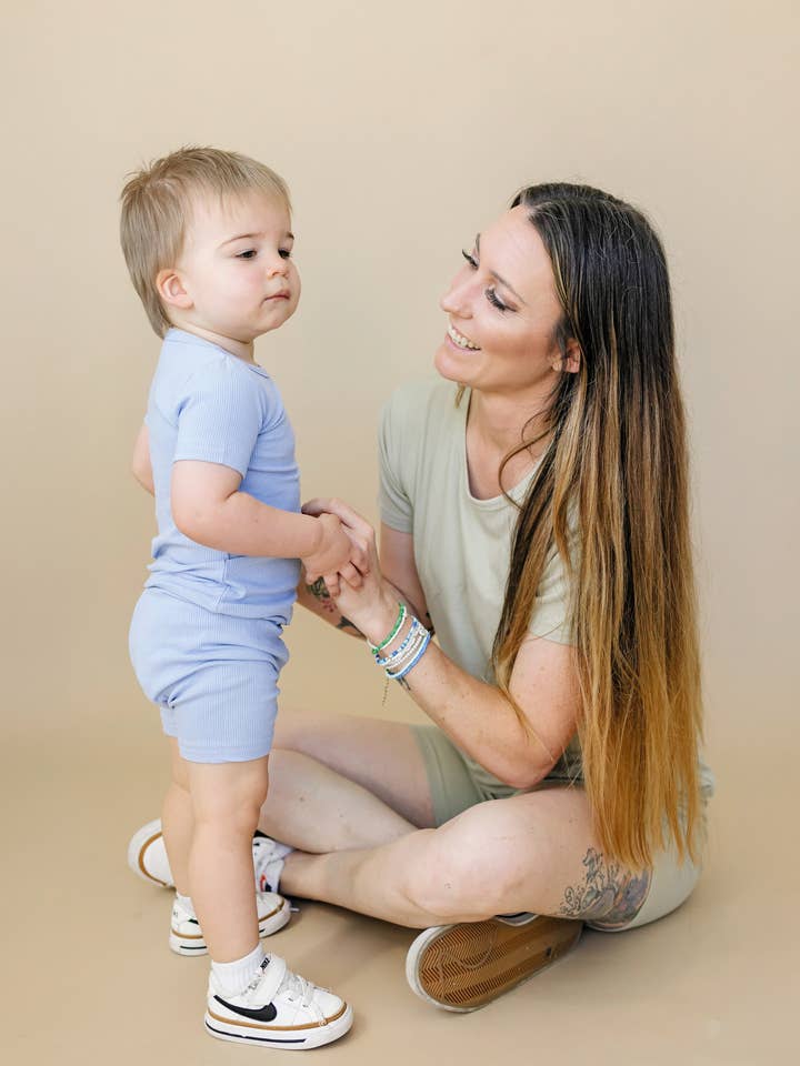 Little Joy Co. - Wholesale Sleepwear Set - Kids - Solid Ribbed Bamboo 2pc Pajamas Baby Toddler Kids PJs Spring