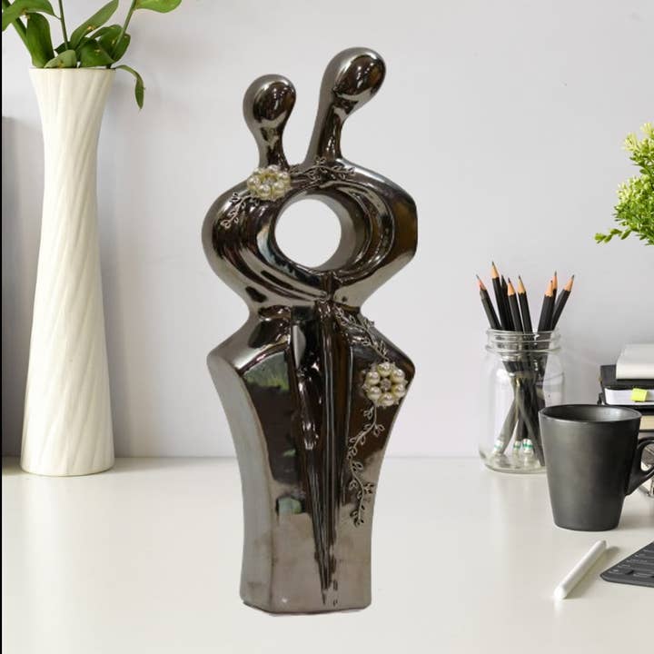 Hand-bewerkte abstracte koppelstandbeeld met borstgat voor wholesale door Amazyng Decor