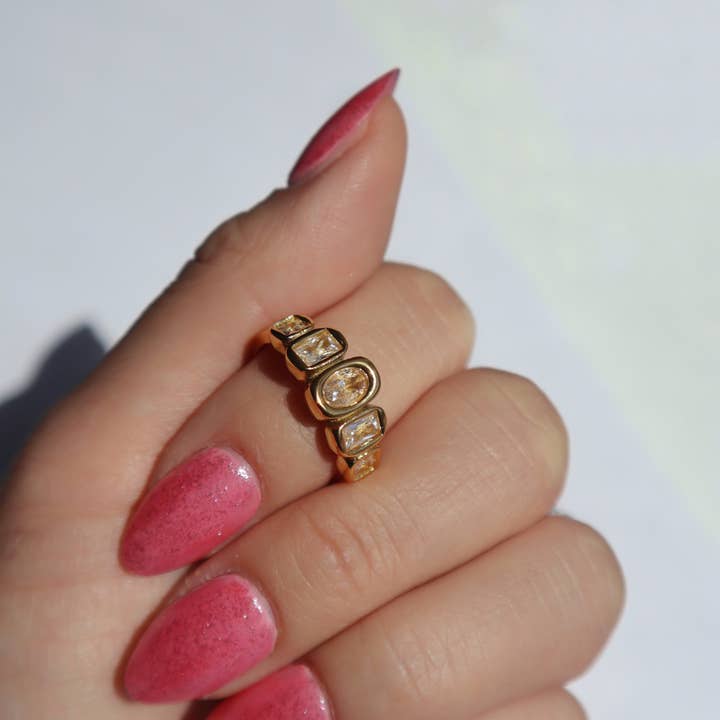 JESSA Jewelry - Wholesale Multi-Stone Ring - Janelle Ring | Everyday Gold Ring5