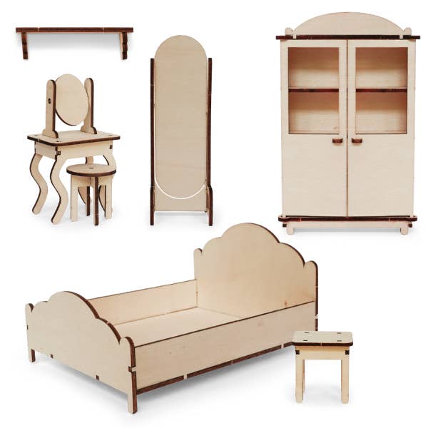 Het Muizenhuis - Wholesale DIY Craft Kit - Kids DIY Dollhouse Furniture Kit - Bedroom (Scale 1:12)