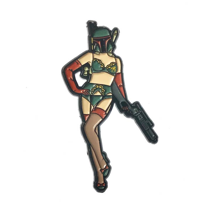Broche émaillée Miss Fett pour la vente par Geeky And Kinky
