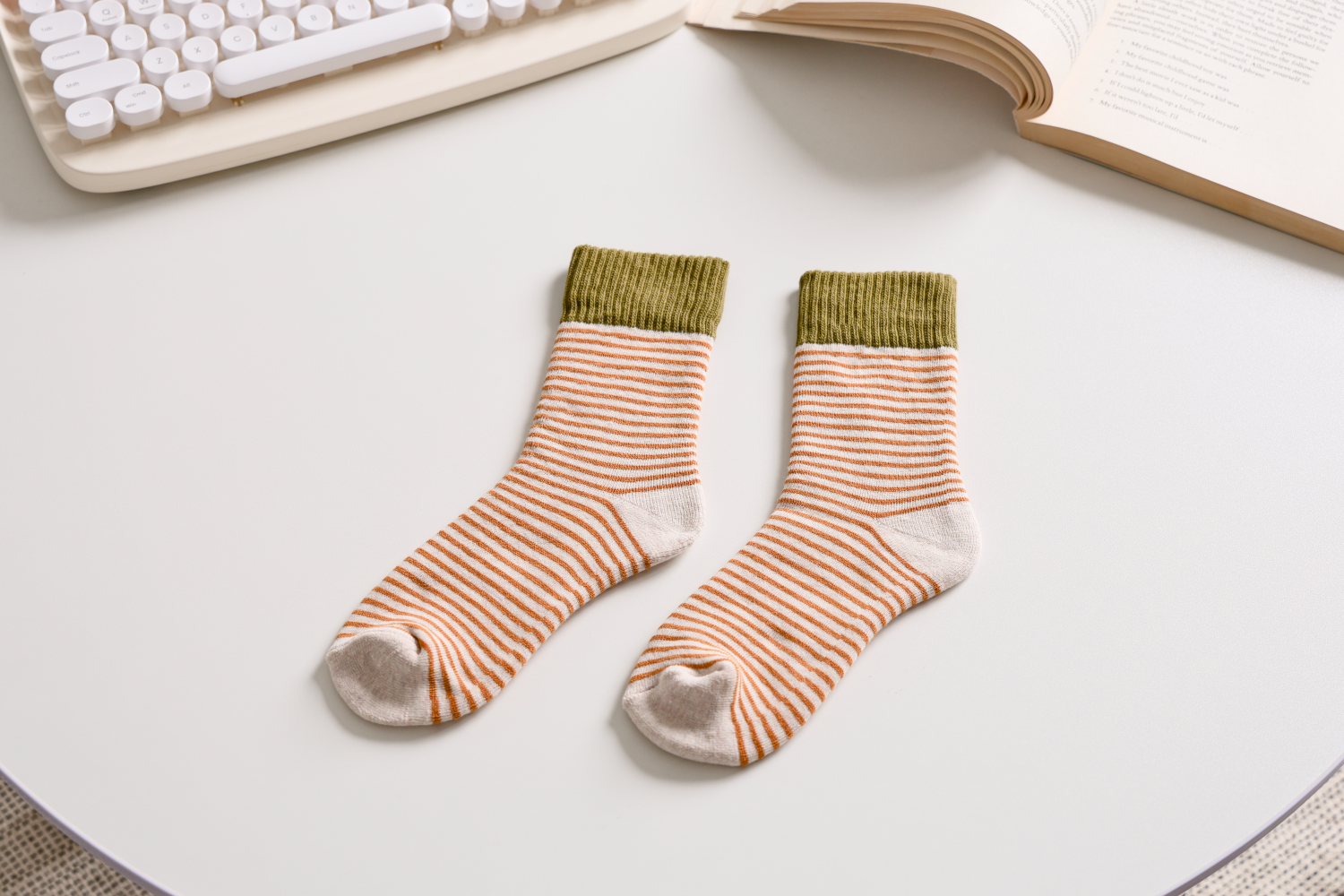 Happy Knits - Vente Chaussettes – femme - Chaussettes rayées en coton pour femmes - Douces, respirantes et élégantes3