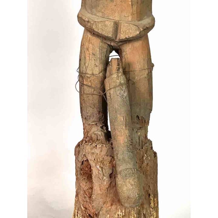 The Niger Bend - Venta al por mayor Escultura - Estatua de fetiche de fertilidad del pene articulado masculino con fuente vintage |3