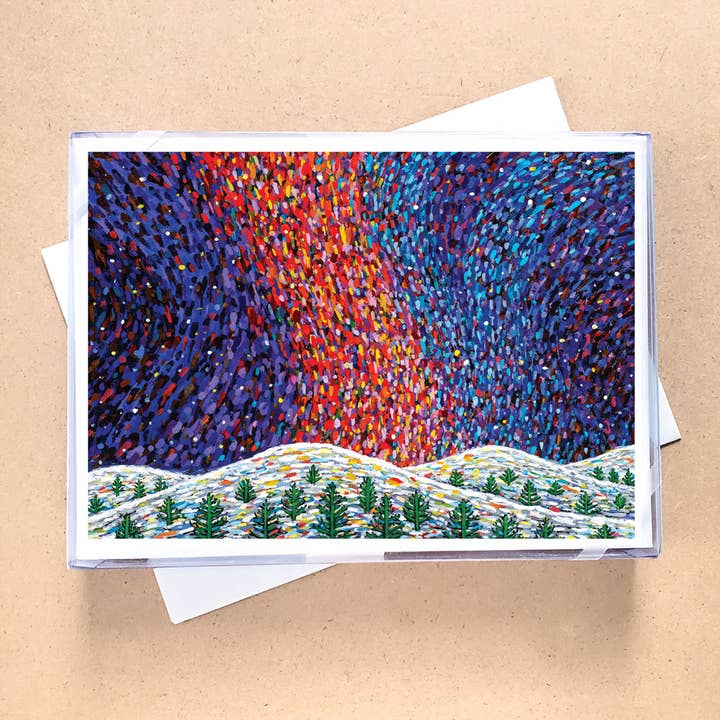 Annunciation Stars & Aurora Boxed Holiday Cards for wholesale by Allport Editions