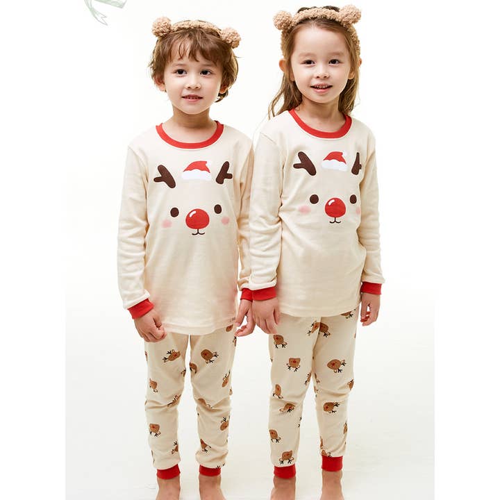 Kids Toddlers Boy Girl Christmas Long Sleeves & Pants Pajama for wholesale by peekaboo