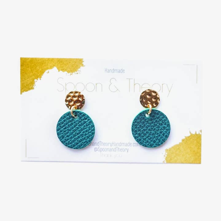 Emerald Green Stud Earrings Statement Post | Spring Jewelry for wholesale by Spoon & Theory Handmade